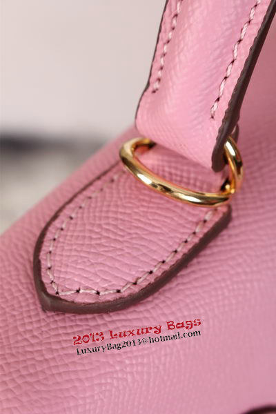 Hermes Kelly 32cm Shoulder Bags Grained Leather Pink