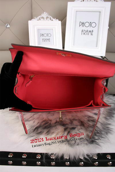 Hermes Kelly 32cm Shoulder Bags Grained Leather Red