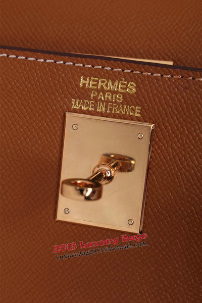 Hermes Kelly 32cm Shoulder Bags Grained Leather Wheat