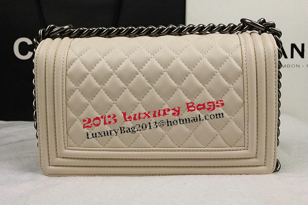 Boy Chanel Flap Shoulder Bags Original Sheepskin Leather A67025 Beige
