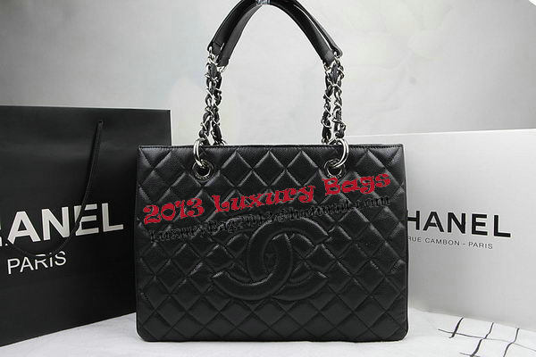 Chanel Classic Coco Bag Black GST Caviar Leather A50995 Silver