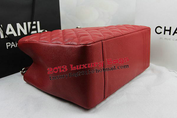 Chanel Classic Coco Bag Red GST Caviar Leather A50995 Silver