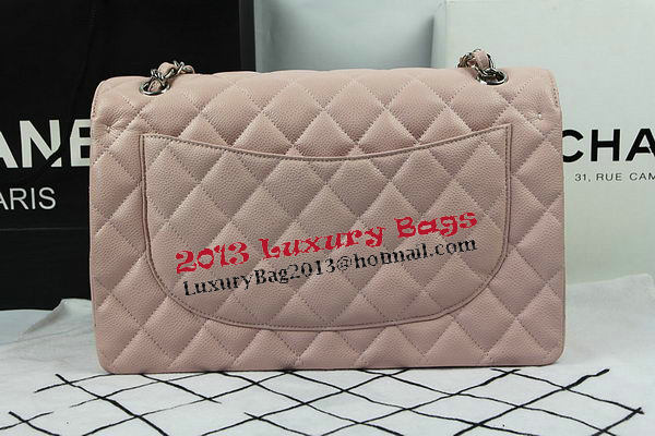 Chanel Classic Flap Bag Pink Cannage Pattern CF1113 Silver