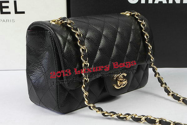 Chanel Classic MINI Flap Bag Black Cannage Pattern CF1119 Gold