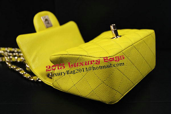 Chanel Classic MINI Flap Bag Lemon Cannage Pattern CF1115 Gold