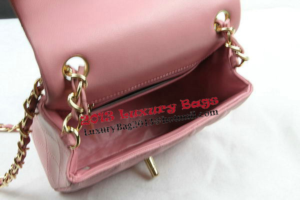 Chanel Classic MINI Flap Bag Pink Original Sheep Leather CF1115 Gold