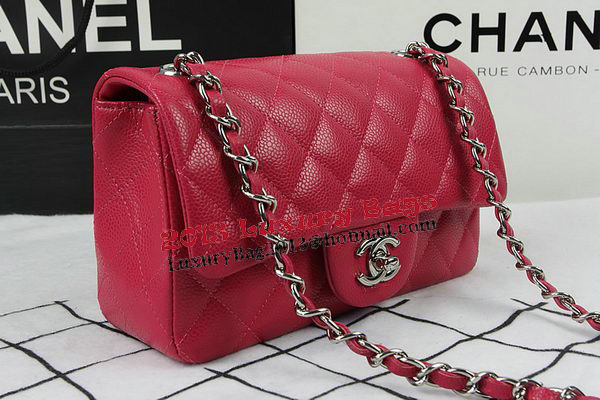 Chanel Classic MINI Flap Bag Rose Cannage Pattern CF1119 Silver