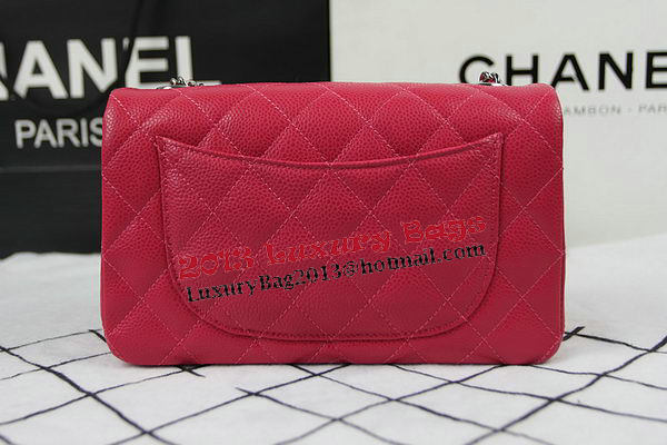 Chanel Classic MINI Flap Bag Rose Cannage Pattern CF1119 Silver
