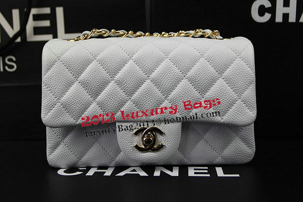 Chanel Classic MINI Flap Bag White Cannage Pattern CF1119 Gold
