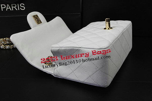 Chanel Classic MINI Flap Bag White Cannage Pattern CF1119 Gold