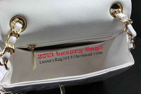 Chanel Classic MINI Flap Bag White Original Patent Leather CF1115 Gold