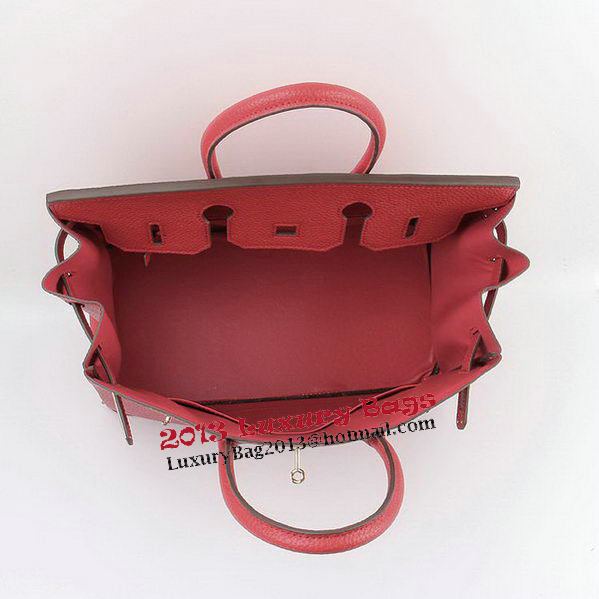 Hermes Birkin 35CM Tote Bags Red Grainy Leather H-35 Gold