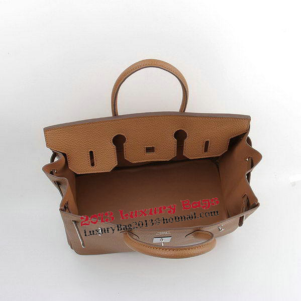 Hermes Birkin 35CM Tote Bags Wheat Grainy Leather H-35 Silver