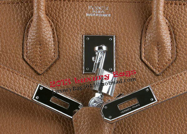 Hermes Birkin 35CM Tote Bags Wheat Grainy Leather H-35 Silver