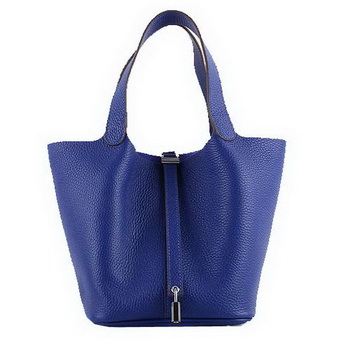 Hermes Picotin Lock MM Bags Clemence Leather H8616 Blue