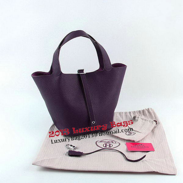 Hermes Picotin Lock MM Bags Clemence Leather H8616 Purple
