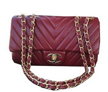 Chanel Classic Flap Bag Sheepskin Leather A92516 Burgundy