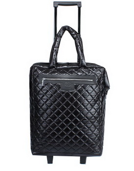 Chanel CoCo Cocoon Quilted Nylon Trolley Case A90184 Black
