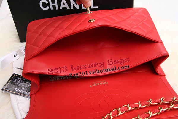 Chanel Jumbo Double Flaps Bags Original Lambskin Leather A36097 Red