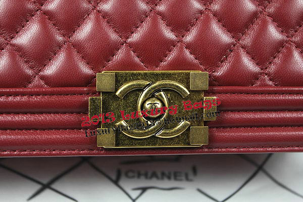 Boy Chanel Flap Shoulder Bag Burgundy Original Sheepskin A67087 Brass