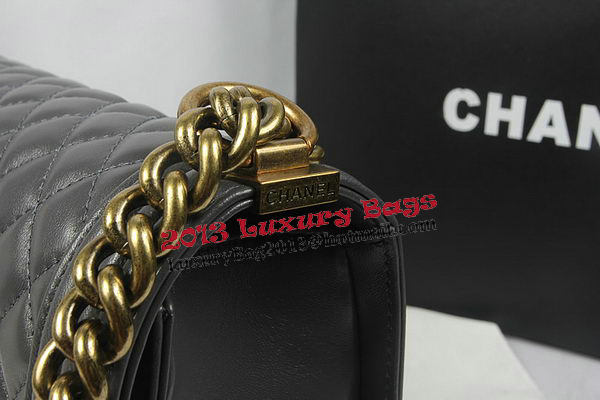 Boy Chanel Flap Shoulder Bag Grey Original Sheepskin A67087 Brass