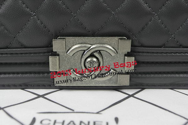 Boy Chanel Flap Shoulder Bag Grey Original Sheepskin A67087 Silver