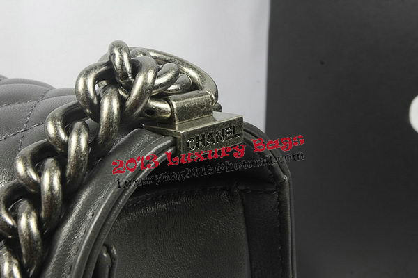 Boy Chanel Flap Shoulder Bag Grey Original Sheepskin A67087 Silver