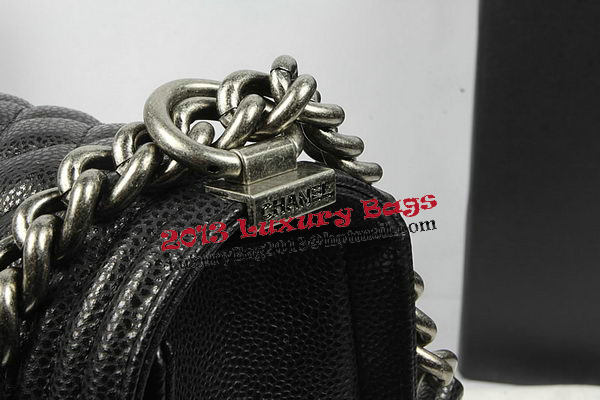 Boy Chanel Flap Shoulder Bag Original Cannage Pattern A67087 Black