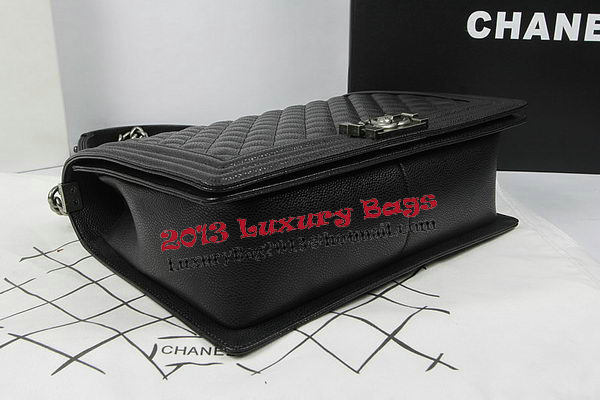 Boy Chanel Flap Shoulder Bag Original Cannage Pattern A67087 Black