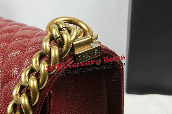 Boy Chanel Flap Shoulder Bag Original Cannage Pattern A67087 Burgundy