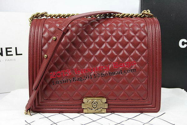 Boy Chanel Flap Shoulder Bag Original Cannage Pattern A67087 Burgundy