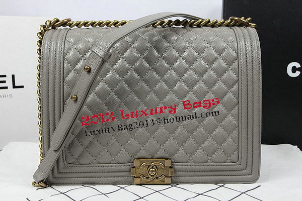 Boy Chanel Flap Shoulder Bag Original Cannage Pattern A67087 Grey