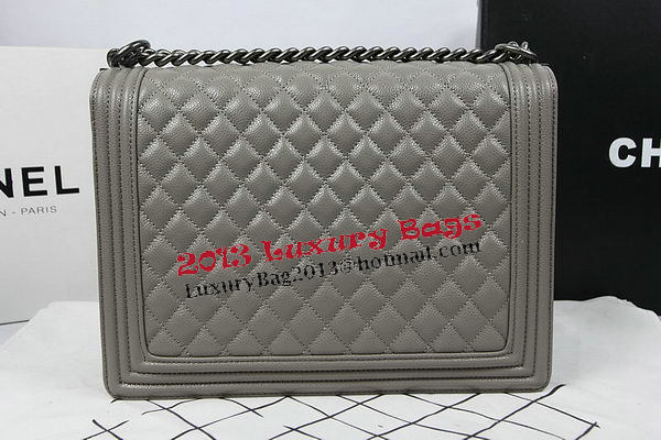 Boy Chanel Flap Shoulder Bag Original Cannage Pattern A67087 Grey