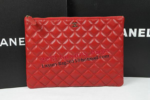 Chanel Clutch Bag Original Cannage Pattern Leather A69254 A69253 Red