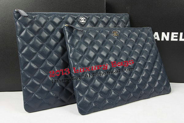 Chanel Clutch Bag Original Cannage Pattern Leather A69254 A69253 Royal