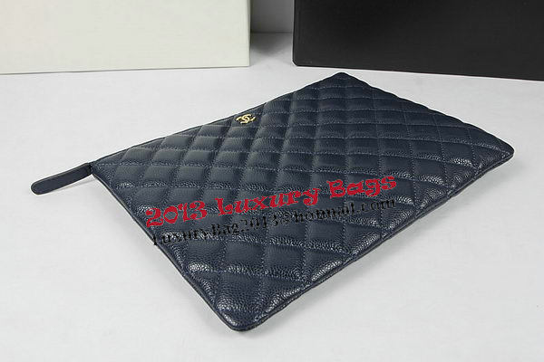Chanel Clutch Bag Original Cannage Pattern Leather A69254 A69253 Royal