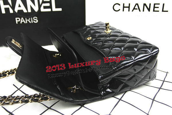 Chanel 2.55 Series Bags Black Original Patent Leather A1112 Gold