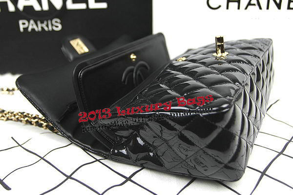 Chanel 2.55 Series Bags Black Original Patent Leather A1112 Gold