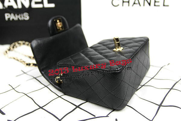 Chanel Classic MINI Flap Bag CF1115 Black Cannage Pattern Gold