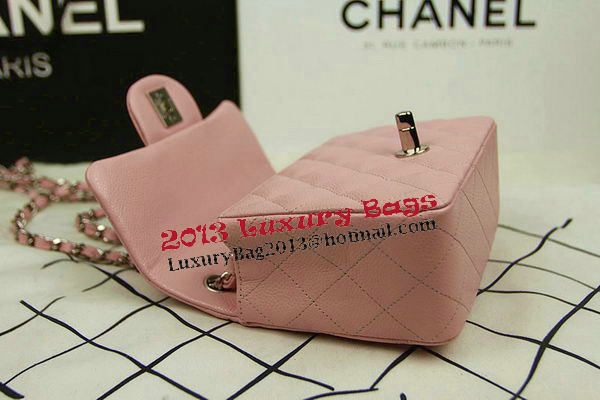 Chanel Classic MINI Flap Bag CF1115 Pink Cannage Pattern Silver