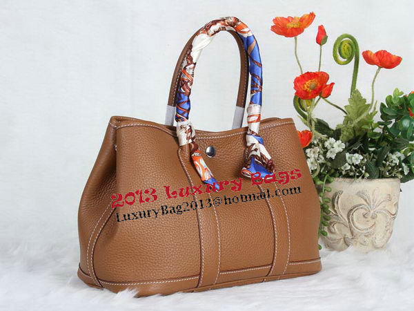 Hermes Garden Party 30cm Tote Bag Grainy Leather Wheat