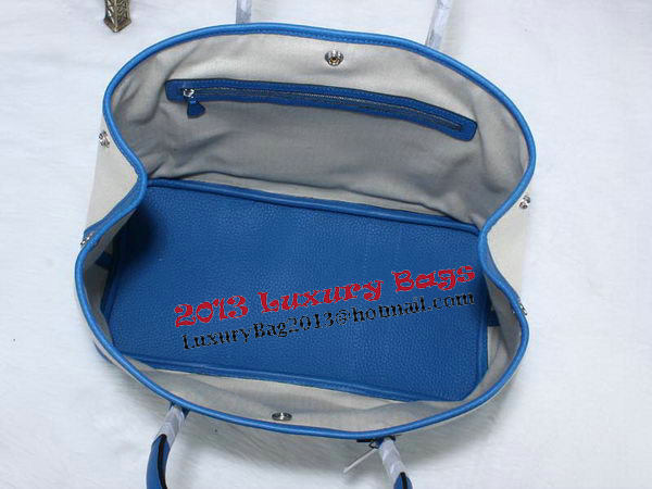 Hermes Garden Party 36cm Tote Bag Canvas Blue