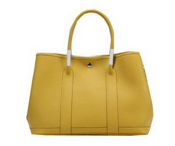 Hermes Garden Party 36cm Tote Bag Grainy Leather Yellow
