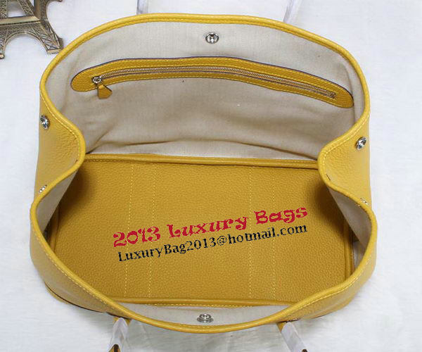 Hermes Garden Party 36cm Tote Bag Grainy Leather Yellow