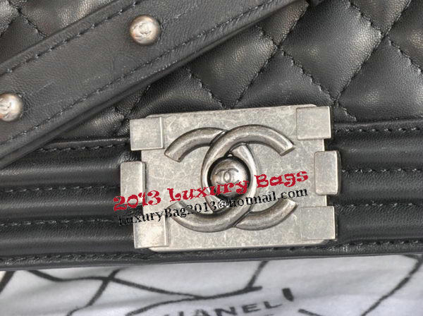 Boy Chanel Original Lambskin Leather Flap Shoulder Bag A67086 Black