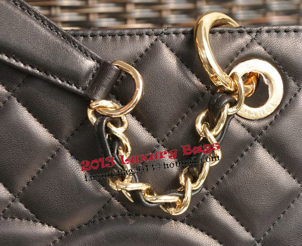Chanel Classic Coco Bag Black GST Sheepskin Leather A50995 Gold