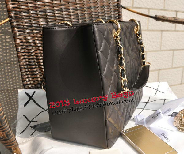 Chanel Classic Coco Bag Black GST Sheepskin Leather A50995 Gold