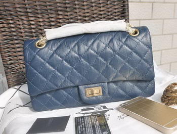 Chanel Glazed Crackled Leather Classic Flap Bag A30225 Royal
