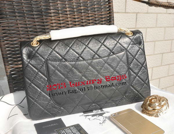 Chanel Glazed Crackled Leather Classic Flap Bag A30227 Black