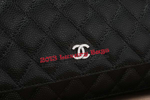 Chanel mini Flap Bag A33814 Black Cannage Pattern Silver